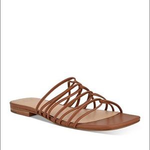 Marcio Strappy Flat Slip on Sandal - Ivory Leather